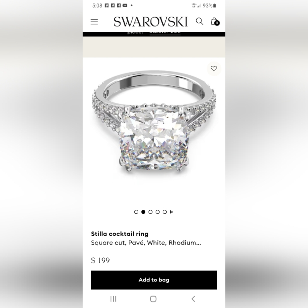 Swarovski Stilla Ring Brand New